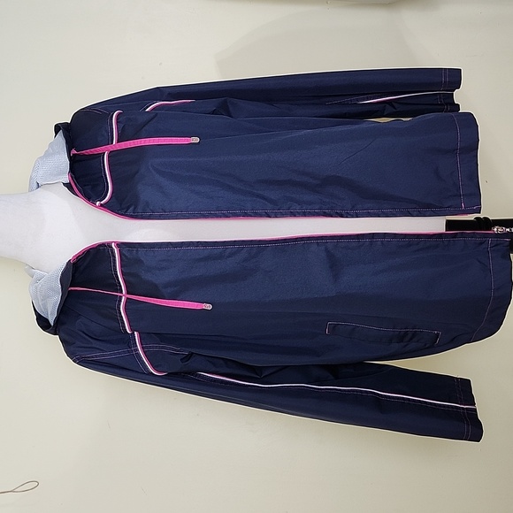 Fleet Street Petite Women's Navy & Pink Lightweight Jacket, Size Petite Large - Picture 6 of 15
